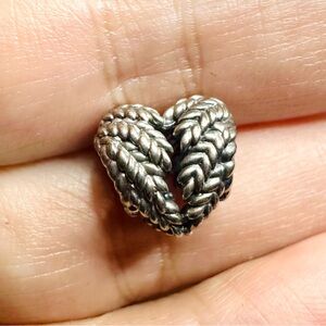 NWT Pandora Icon of Nature Wheat Heart S925 ALE Sterling Silver (797618)